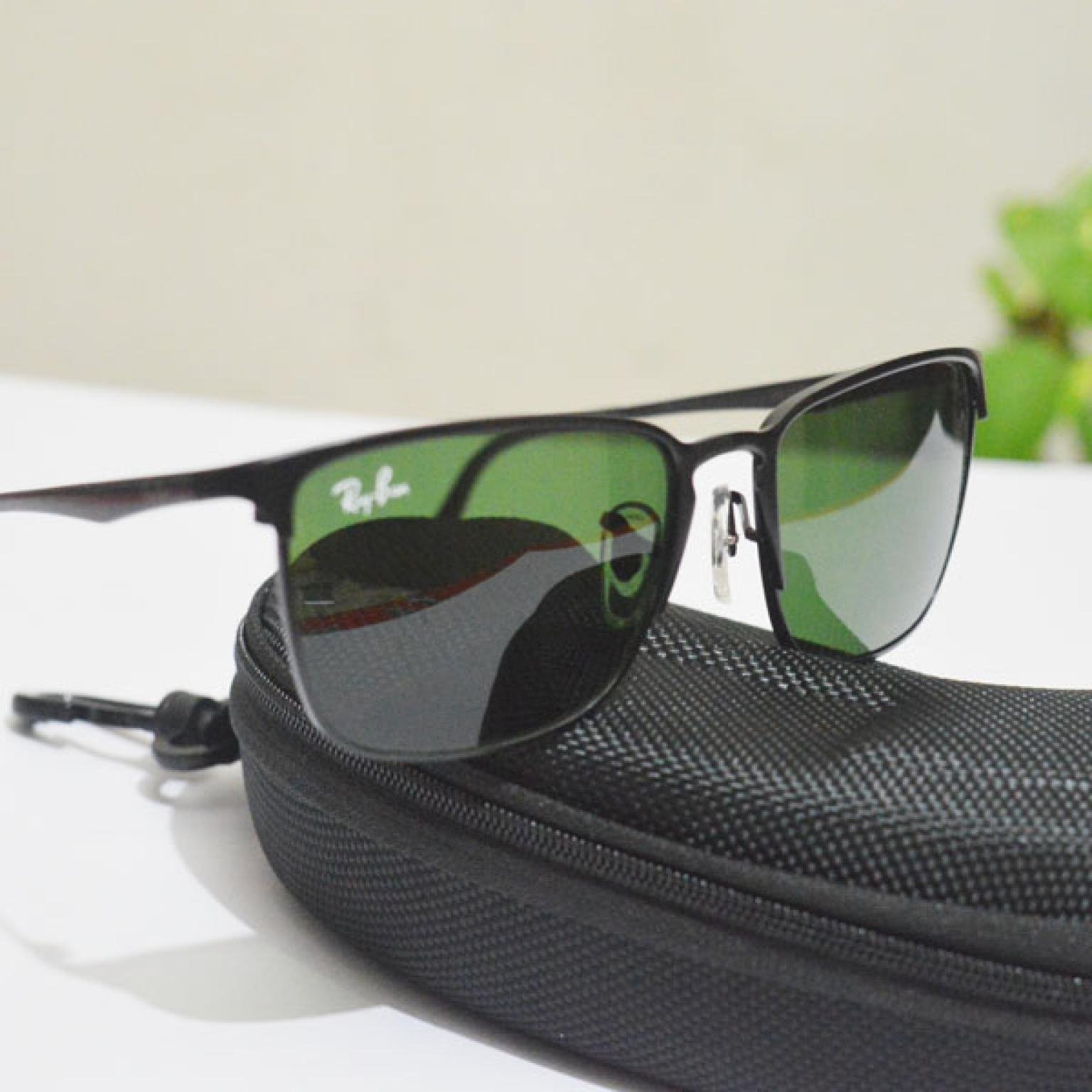 Men Botle Green Sunglass  with Glass Lens UV400 |SGM-23|